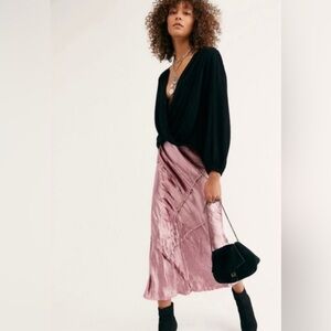 Free People Pink Velvet Skirt Size XS
